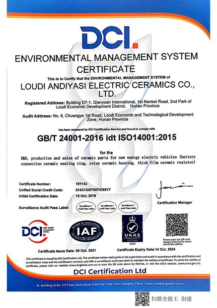 चीन Hunan Antaeus New Materials Co., LTD प्रमाणपत्र